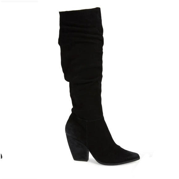 Sassy Charles David Western Chic Scrunch Suede Boots - Picture 3 of 6